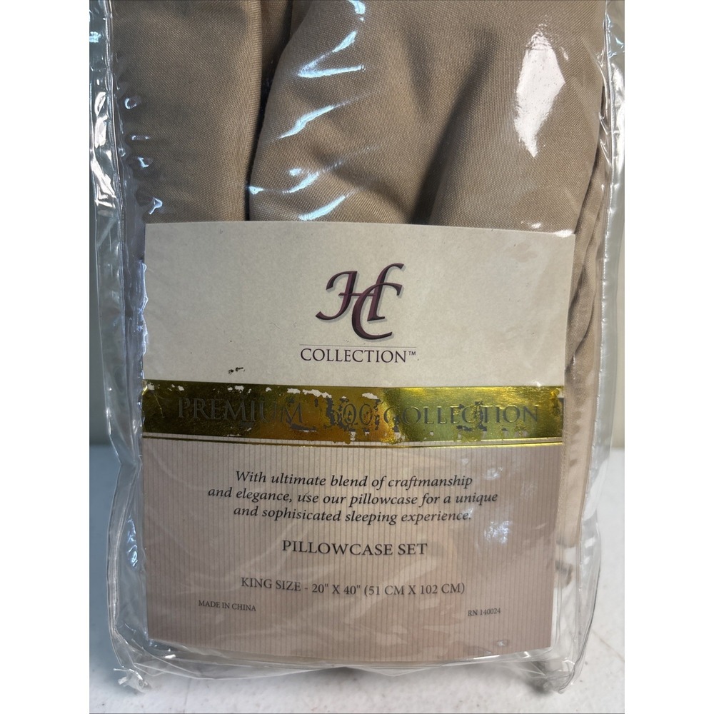 Hotel Collection Premium 1500 Series Pillowcase Set – King Size - Taupe NEW NWT